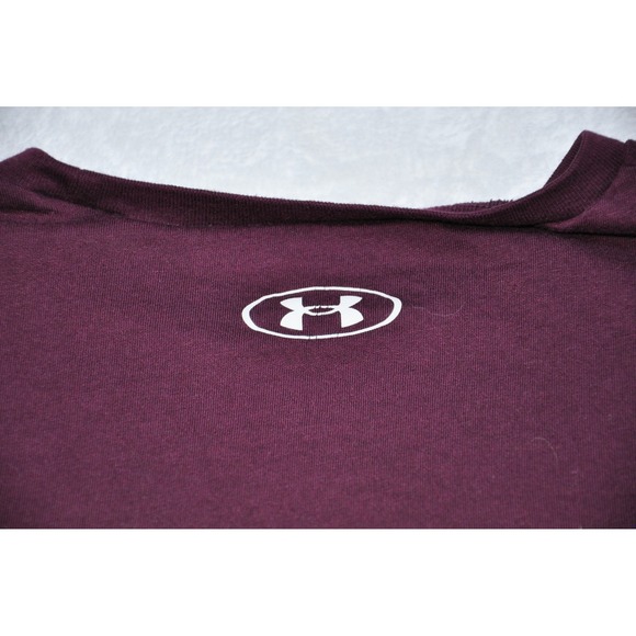 Under Armour Shirt Youth Large Purple Loose Fit Mens Logo Athletic Tee Kids - Picture 5 of 8